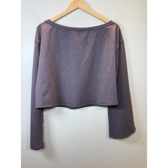 Lululemon Show Your Depth Cropped Top Women's Size Large Heathered Antique Bark - Picture 7 of 7